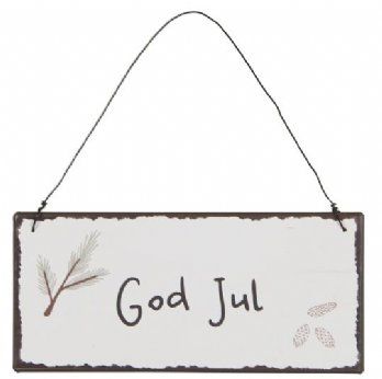 salg af Jule skilt, god jul - brun - 7*15 cm.