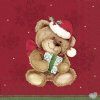 salg af Kaffeservietter, christmas teddy red